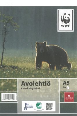 Avolehtiö A5 ruudut WWF