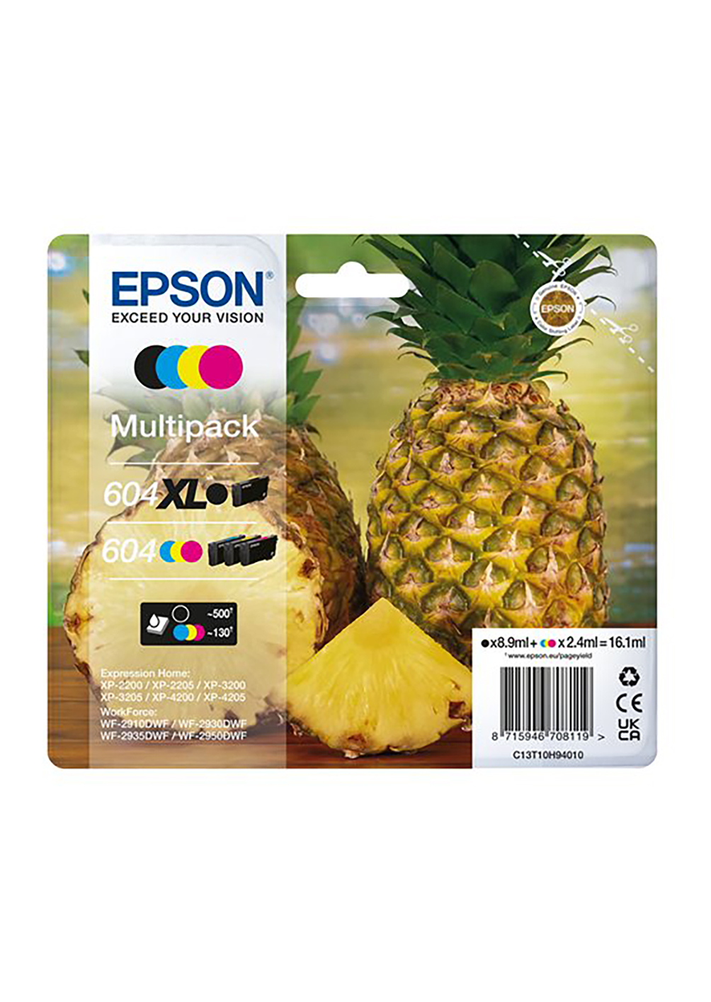 Epson 604 musta XL / CMY peruskoko 4-väripaketti mustekasetteja